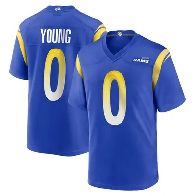 Youth Game Byron Young Los Angeles Rams Royal Alternate Jersey