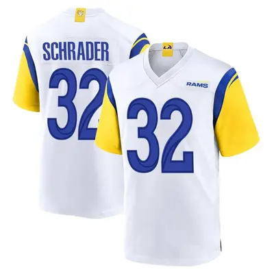 Youth Game Cody Schrader Los Angeles Rams White Jersey