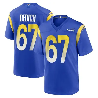 Youth Game Justin Dedich Los Angeles Rams Royal Alternate Jersey