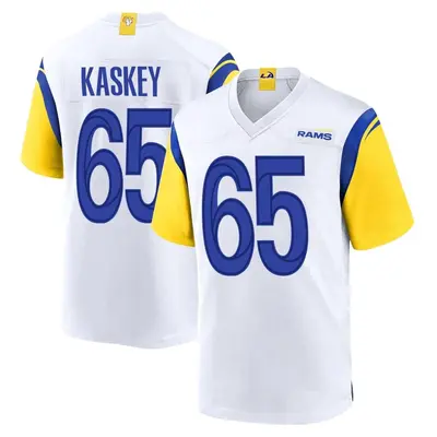 Youth Game Matt Kaskey Los Angeles Rams White Jersey