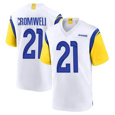 Youth Game Nolan Cromwell Los Angeles Rams White Jersey