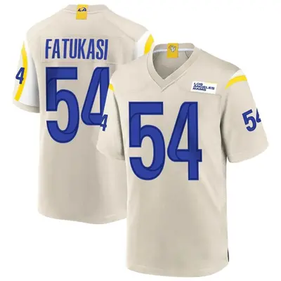 Youth Game Olakunle Fatukasi Los Angeles Rams Bone Jersey