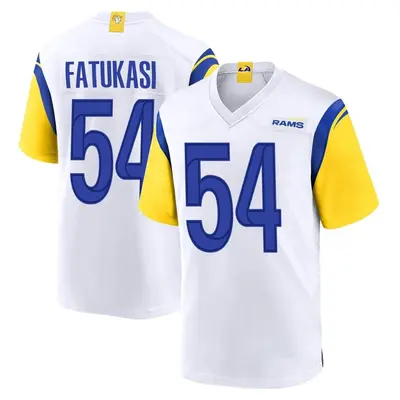 Youth Game Olakunle Fatukasi Los Angeles Rams White Jersey