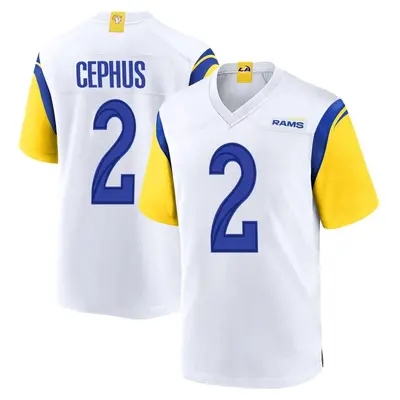 Youth Game Quintez Cephus Los Angeles Rams White Jersey