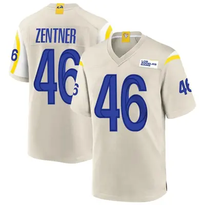 Youth Game Ty Zentner Los Angeles Rams Bone Jersey