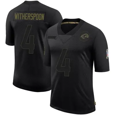 Youth Limited Ahkello Witherspoon Los Angeles Rams Black 2020 Salute To Service Jersey