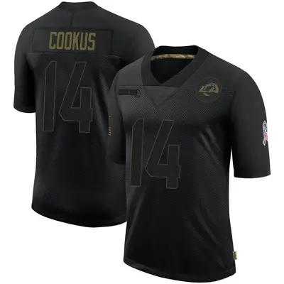 Youth Limited Case Cookus Los Angeles Rams Black 2020 Salute To Service Jersey