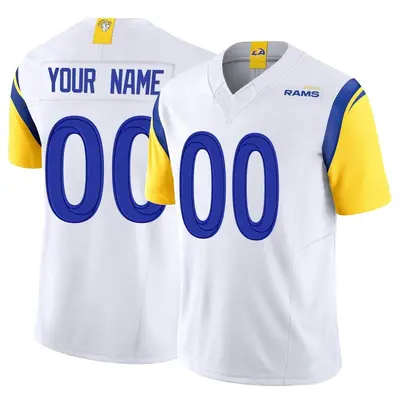 Youth Limited Custom Los Angeles Rams White Vapor F.U.S.E. Jersey