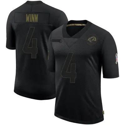 Youth Limited Dresser Winn Los Angeles Rams Black 2020 Salute To Service Jersey