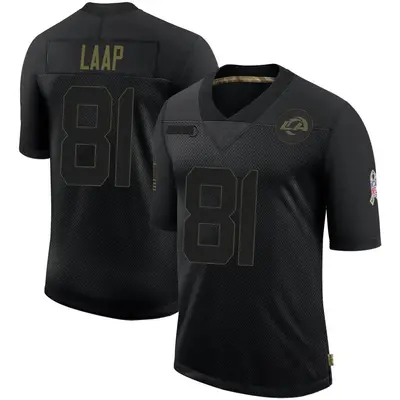 Youth Limited JJ Laap Los Angeles Rams Black 2020 Salute To Service Jersey