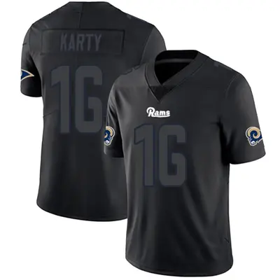 Youth Limited Joshua Karty Los Angeles Rams Black Impact Jersey