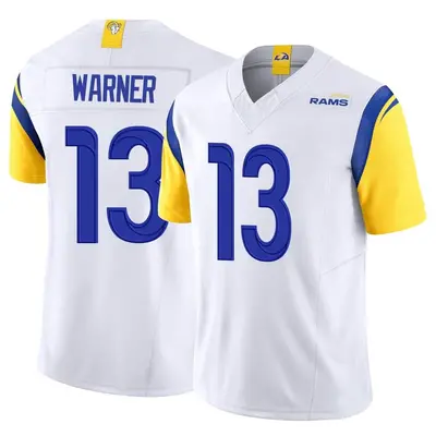 Youth Limited Kurt Warner Los Angeles Rams White Vapor F.U.S.E. Jersey