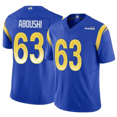 Youth Limited Oday Aboushi Los Angeles Rams Royal Vapor F.U.S.E. Jersey