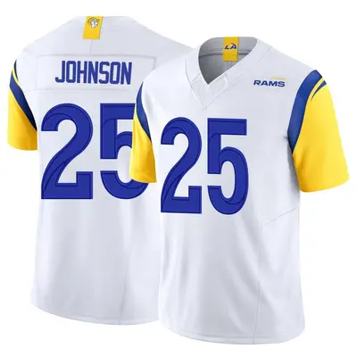 Youth Limited Quindell Johnson Los Angeles Rams White Vapor F.U.S.E. Jersey