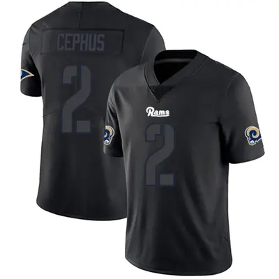 Youth Limited Quintez Cephus Los Angeles Rams Black Impact Jersey