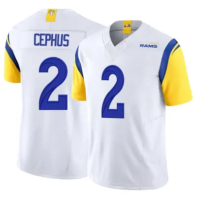 Youth Limited Quintez Cephus Los Angeles Rams White Vapor F.U.S.E. Jersey