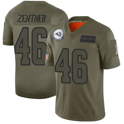 Youth Limited Ty Zentner Los Angeles Rams Camo 2019 Salute to Service Jersey