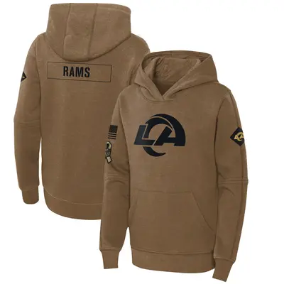 Youth Los Angeles Rams Brown 2023 Salute to Service Club Fleece Pullover Hoodie